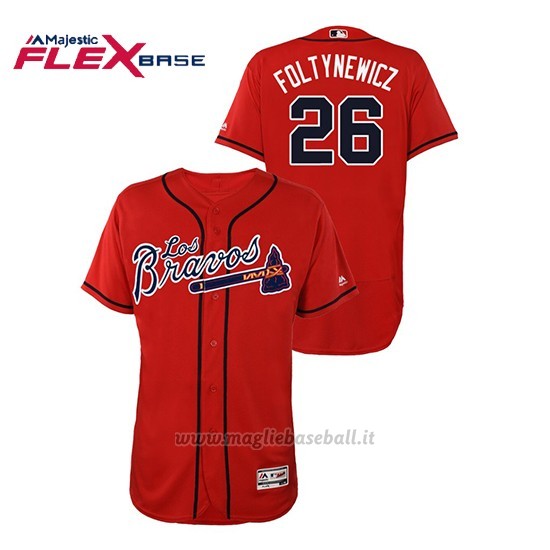 Maglia Baseball Uomo Atlanta Braves 26 Mike Foltynewicz Hispanic Heritage Flex Base Rosso